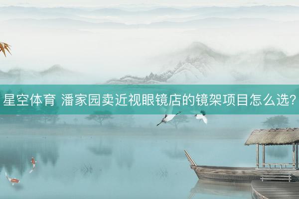 星空体育 潘家园卖近视眼镜店的镜架项目怎么选？
