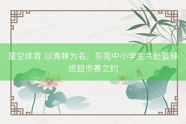 星空体育 以青睐为名，东莞中小学生共赴篮球班超市赛之约