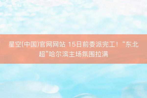 星空(中国)官网网站 15日前委派完工！“东北超”哈尔滨主场氛围拉满