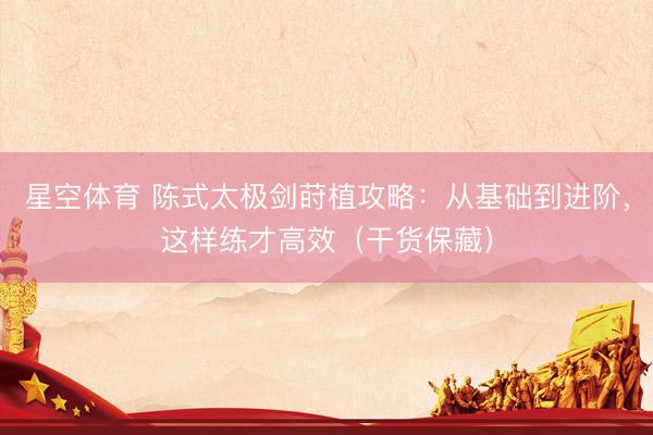 星空体育 陈式太极剑莳植攻略：从基础到进阶，这样练才高效（干货保藏）
