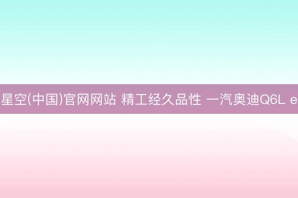星空(中国)官网网站 精工经久品性 一汽奥迪Q6L e