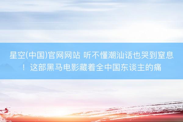 星空(中国)官网网站 听不懂潮汕话也哭到窒息！这部黑马电影藏着全中国东谈主的痛