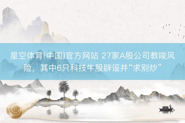 星空体育(中国)官方网站 27家A股公司教唆风险,其中6只科技牛股辟谣并“求别炒”
