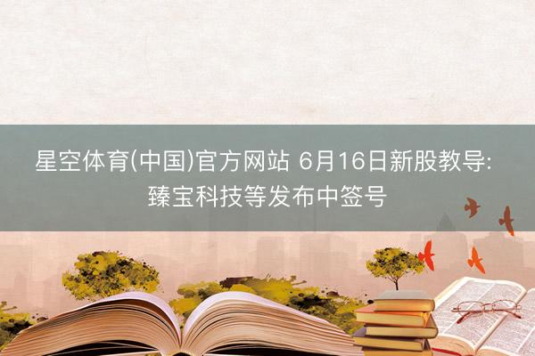 星空体育(中国)官方网站 6月16日新股教导: 臻宝科技等发布中签号