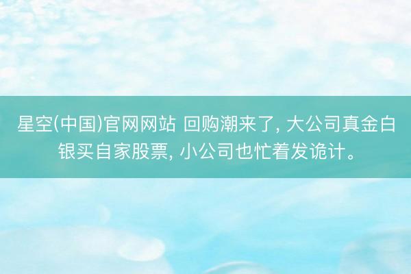 星空(中国)官网网站 回购潮来了， 大公司真金白银买自家股票， 小公司也忙着发诡计。