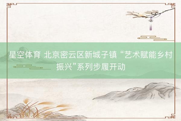 星空体育 北京密云区新城子镇 “艺术赋能乡村振兴”系列步履开动